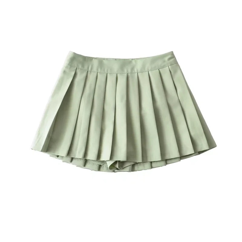 Girl's Pleated Skirt Women's Summer Short Skirt Korean Style High Waist Suit Draping Anti-exposure A- Line Skirt