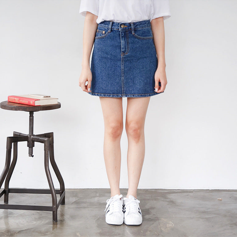 Korean Style Two-pocket Short High Waist Skirt