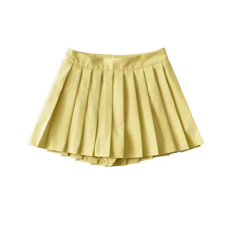 Girl's Pleated Skirt Women's Summer Short Skirt Korean Style High Waist Suit Draping Anti-exposure A- Line Skirt