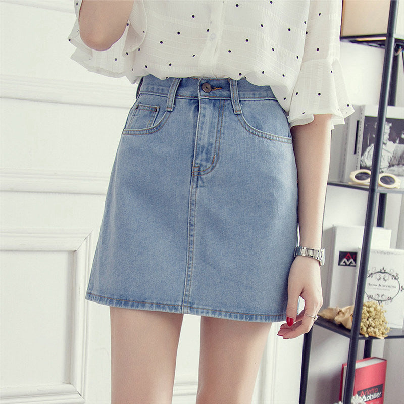 Korean Style Two-pocket Short High Waist Skirt