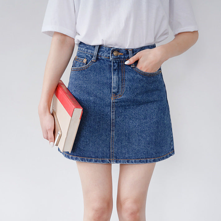 Korean Style Two-pocket Short High Waist Skirt